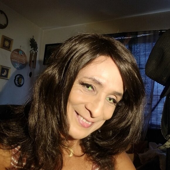 Dark Brown, Medium Length, Lace Front, Shag Wig - Picture 4 of 7